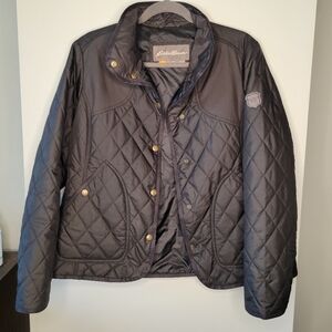 Eddie Bauer Women’s Black Sport Shop Jacket Petite Large PL Lightweight Outdoor